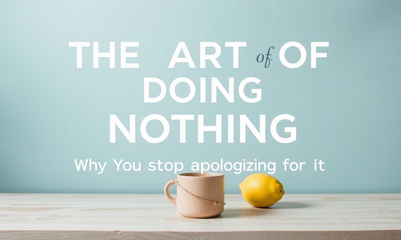 The Art of Doing Nothing: Why You Should Stop Apologizing for It
