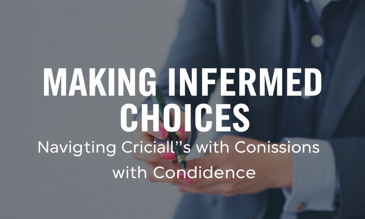Making Informed Choices: Navigating Crucial Decisions with Confidence